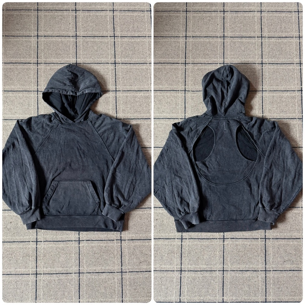 NWOT All Saints Gray Hoodie with cutouts